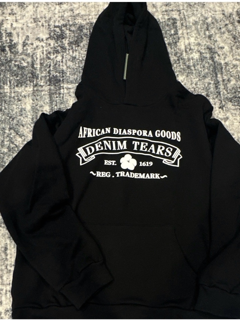 Denim Tears African Diaspora Black Pullover Hoodie Men's L Graphic